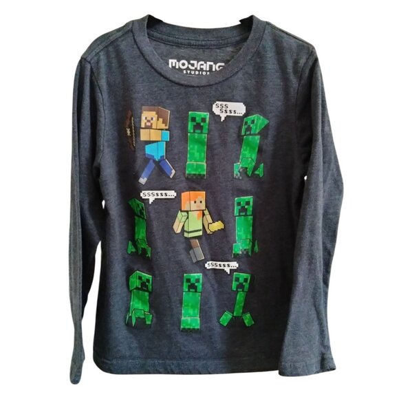 Minecraft Kids Size XS Creeper Graphic Tee Mad Engine Mojang Studios 2021 - Picture 2 of 6